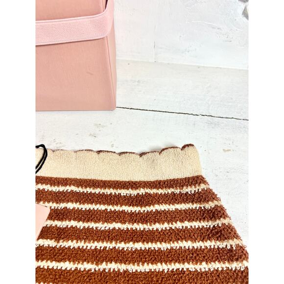 NWT Miu Miu Gonna Cotton Boucle Striped Mini Skirt Tobacco Women's 38 / US 2 - Picture 12 of 13